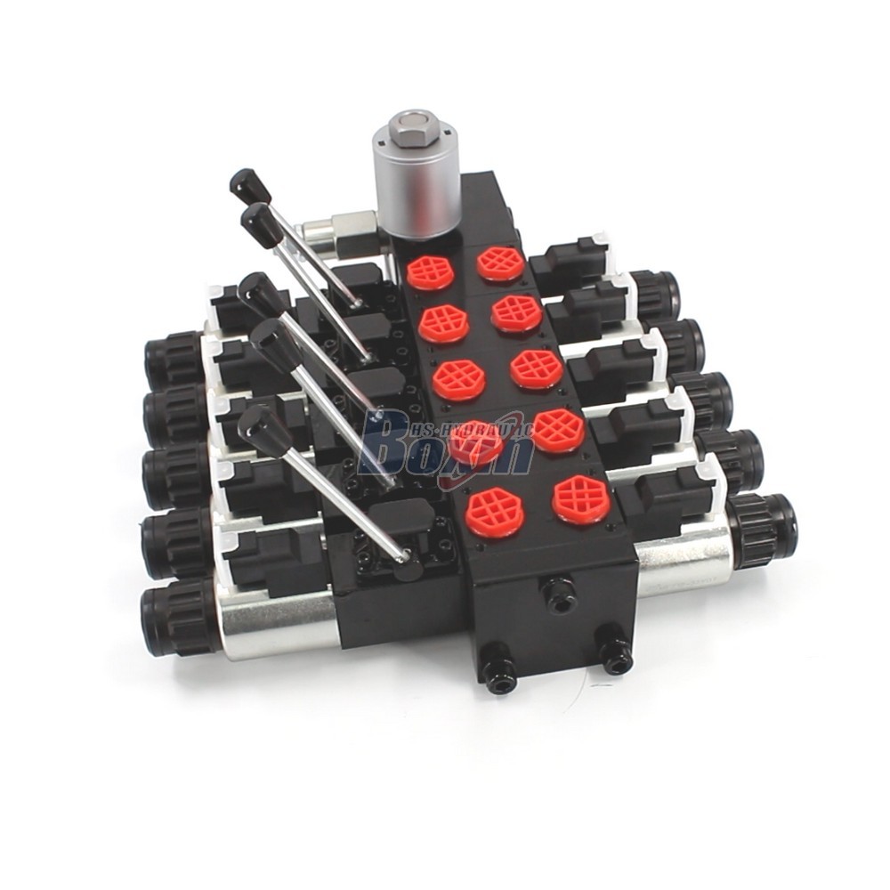DCV56 Solenoid 5 Spool Sectional Directional Valve for Hydraulic Systems main image